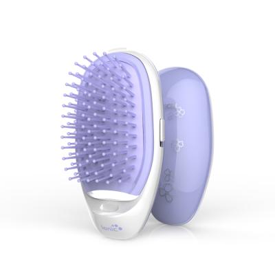 China PRITECH Compact Fashion Customized Portable Electric Scalp Easy Cleaning Ionic Hair Brush for sale