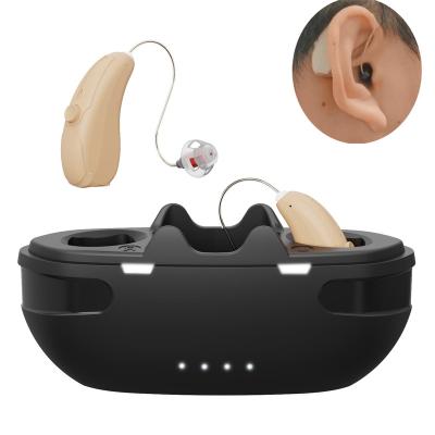 China New Products Digital Bluetooth Headsets Wireless Self-fitting Music Hearing Aids App Control Bluetooth Hearing Aid Devices Rechargeable TV for sale