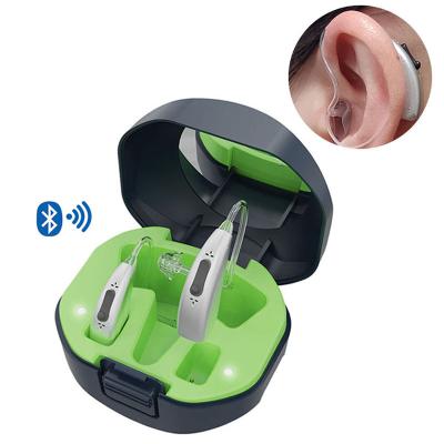 China Best Price Rechargeable Bluetooth Digital Bluetooth App Mini BTE Sound Amplifier Rechargeable Radio Controlled Ear Hearing Aids for Deaf Seniors for sale