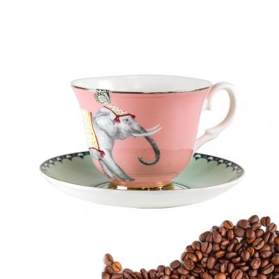 China OEM&Odm Viable Wholesale High Quality Pink Vintage Designs Bone China Coffee Set Bone China Mug Cup Ceramic Coffee Mug for sale