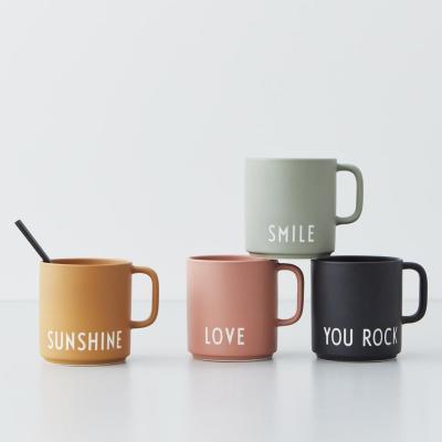 China Large Capacity Sustainable Wholesale High Quality Desktop Glazed Ceramic Mug Creative Double Wall Mug for sale