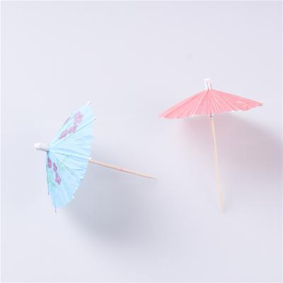 China Disposable Wooden Cocktail Umbrella Bamboo Colorful Custom Toothpicks Picks Sticks For Cakes for sale