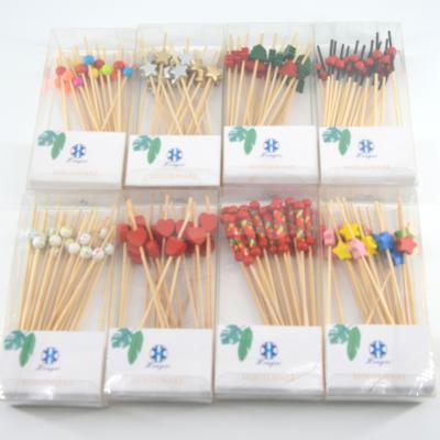 China Price High Quality Suitable Part Guaranteed Easily Cleaned Bamboo Round Pick Fruit Sticks for sale