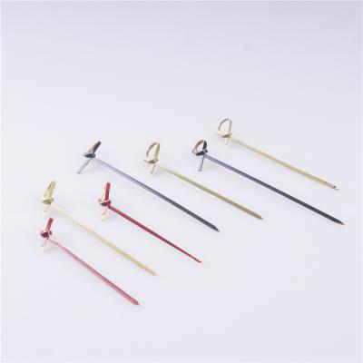 China High quality colorful decorative knotted bamboo skewers easily cleaned for sale