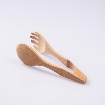 China Simple Design Eco - Friendly Kitchen Tools Food Serving Natural Bamboo Food Tongs Bread Clips for sale