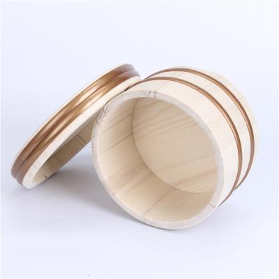 China 2022 Sustainable HOT Selling Cookware Set Handmade Eco - Friendly Wooden Sushi Bucket Basket for sale