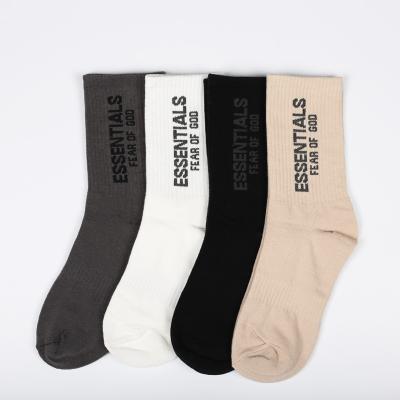 China FOG breathable hosiery basics men's and women's men's and women's medium two-line sports tube socks high street fog letter for sale