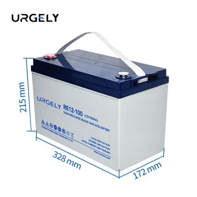 China Home Appliances Urgely Small Maintenance Free Rechargeable Sealed Gel Lead Acid Battery 12v 100ah Charging Voltage In Parallel Storage Cell for sale