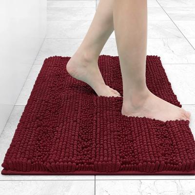 China Modern High Quality Floor Mat Toilet Door Absorbent Quick-Drying Mat Bath Mats Chenille Bathroom Mats from QJMAX for sale