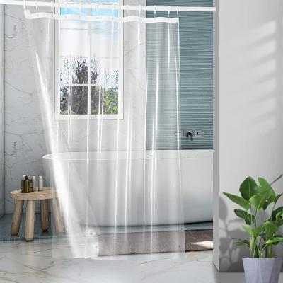 China Europe QJMAX PEVA Waterproof Heavy Duty Inches High Quality Customized Plastic Shower Curtain for sale