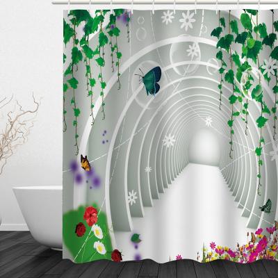 China Europe QJMAX High Quality Bathroom Customized Waterproof Antimicrobial Rust Resistant Shower Curtain for sale