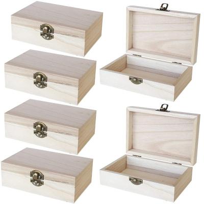 China Recyclable DIY Paint Wood Box Natural Unfinished Solid Wood Display Box for sale