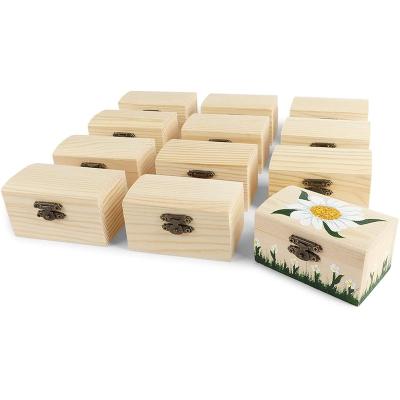 China Bulk Wooden Boxes Manufacturer Small Recyclable Wooden Box Ring Box For Home Storage Gift Package for sale