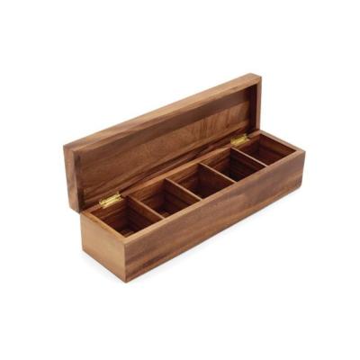 China 5 Sections Compartments Recyclable Wooden Tea Canister Tea Ball Coffee Containers for Kitchen and Office for sale