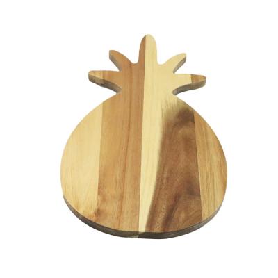 China Sustainable Pineapple Shaped Acacia Wooden Serving Platter Wooden Charcuterie Board and Cutting Board Bread Board Cheese Serving Board for sale