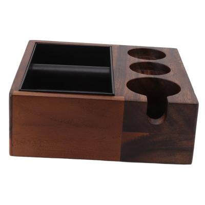 China Spptty Coffee Tamper Base Espresso Tamper Espresso Blow Box Espresso Tamper Coffee Dispenser Tampering Support Wooden Base for sale