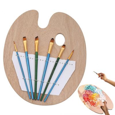 China Modern Artist Paint Brush Set with Wooden Paint Palette Premium Round and Flat Bristle Paint Brushes Fun Kids Adults Students School for sale