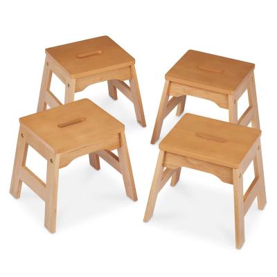 China Sturdy Stackable Wooden Kids Stepping Stool Household Stool For Kids And Adults for sale