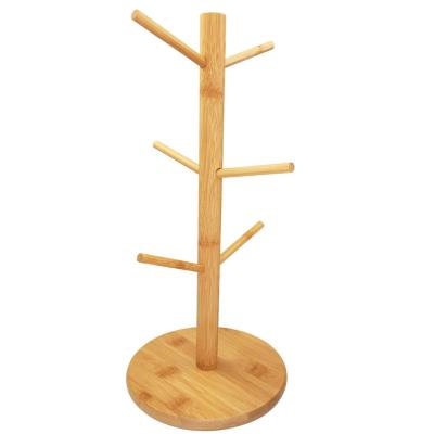 China Stocked Cup Holder Tree Coffee Mug Holder For Countertop Tea Cup Holder For Wooden Cup Counter Organizer With 6 Hooks for sale