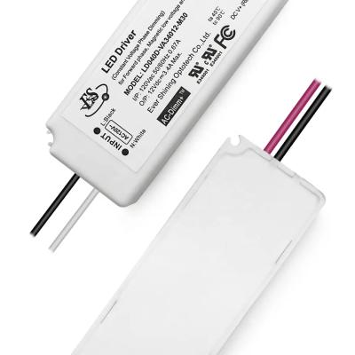 China ES CE 230VAC 40W 24Vdc 1.7A 12V 3400mA Constant Voltage Power Supply Triac Dimming LED Driver LD040D-VE17024-M30 for sale