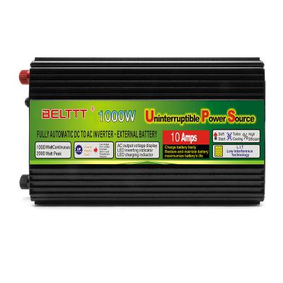 China BELTTT 500w 1000w 1500w 2000w 3000w ups 12v 220v power inverter 1kva inverter with 248*140*64 charger for sale