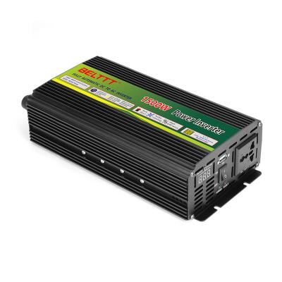 China Original BELTTT 1.5kw 12v 24v dc to 110v 220v 230v ac inverter modified sine wave without charger function 330*150*71mm for sale