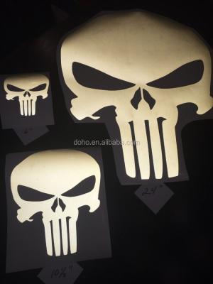 China Windshield Stickers Free Shipping Punisher Car Window Black And Gold Reflective Vinyl Helmet Decal Sticker Suppliers for sale