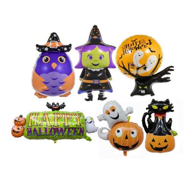 China Owl Witch Balloons Event Party Supplies Halloween Decoration Foil Balloons Ghost Pumpkin for sale