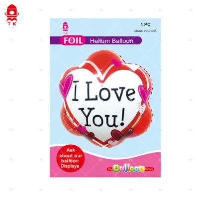 China Gift Hot Sale Toy Inflatable Plum Shaped Balloon I Love You For Valentine's Day Foil Balloon for sale