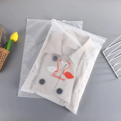 China Recyclable Custom Logo Printing Eco Friendly Frosted Zipper Bag Resealable Clothes Packaging Plastic Bag Matte Zipper Bag for sale