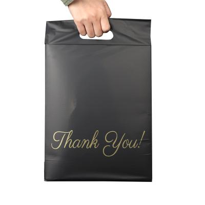 China Custom Logo Apparel Clothing Protective Packaging Express Shipping T-Shirt Packaging Thank You Poly Bags Postage Postage Mailing Mailer With Handle for sale