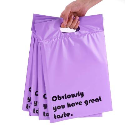 China Custom Logo Protective Courier Express Delivery Bag Packaging Envelopes Bag Handle Poly Printed Express Mailing Bag For Apparel for sale