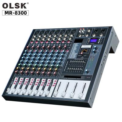 China MR-8300 M.8300 Independent Professional Audio Mixer Console DJ Phantom Power 8 Player Routes USB Blue Tooth MR-8300 for sale