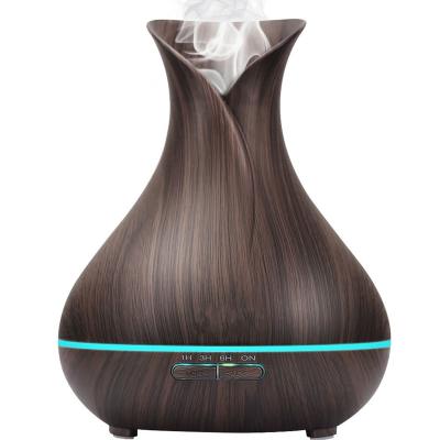 China 2019 Household Large Capacity 400ML Wood Grain Bamboo Ultrasonic Essential Oil Wireless Diffuser for sale