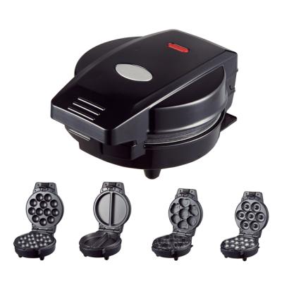 China Adjustable Thermostat 4 in 1 Electric Hot Sale Waffle Maker with 4 Detachable Plates for sale