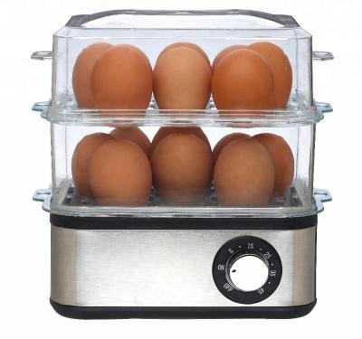 China Household stainless steel base 2 layers egg boiler/electric egg cooker 16 eggs for household use for sale