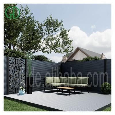 China Aluminum Modern GD Small England Zaun WPC System Easy Assembled Composite Outdoor Adjustable Garden Set Lattice Slat Wall Panels Privacy Fence for sale