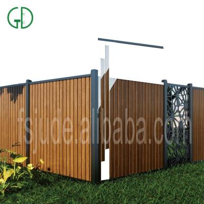 China China GD Easily Assembled Aluminum Garden Building Horizontal Para Walls Backyard Fence jardin en de aluminio de cerca lamella private tube barrier for sale