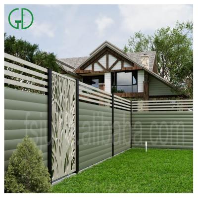 China China GD Easily Assembled Aluminum Fences For Wholesale Metal Panels Slats Alloy Art Security Privacy Villa Adjustable Aluminum Garden Fence for sale