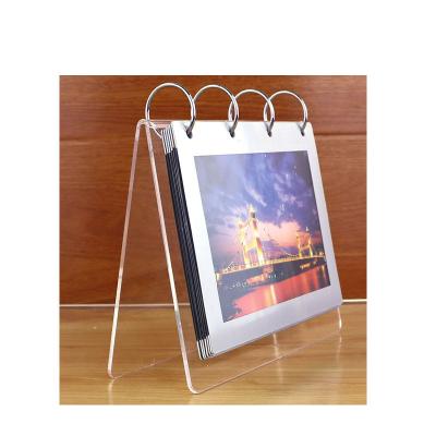 China Table Calendar Customize Clear Acrylic Desk Calendar Holder Desktop Calendar Display Stand for sale