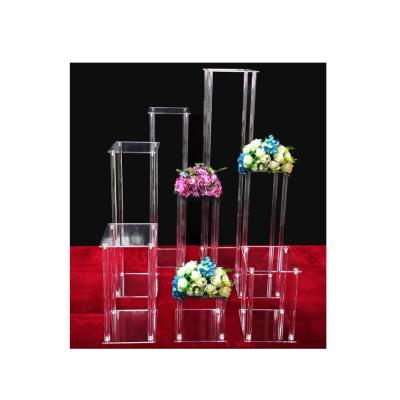 China Custom Wedding Pedestals Round Cylinder Display Acrylic Flower Stand 210609-02 for sale