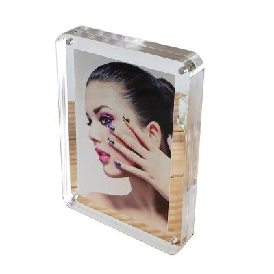 China Customized Block 4x6 5x7 8x10 Acrylic Magnetic Magnetic Photo Frame 211116-01 for sale