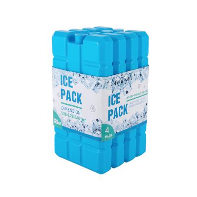 China Custom Reusable Promotional Insulated Freeze Cooler Ice Brick Portable Ice Freezer Pack 4 Pcs Per Set For Retail In America for sale