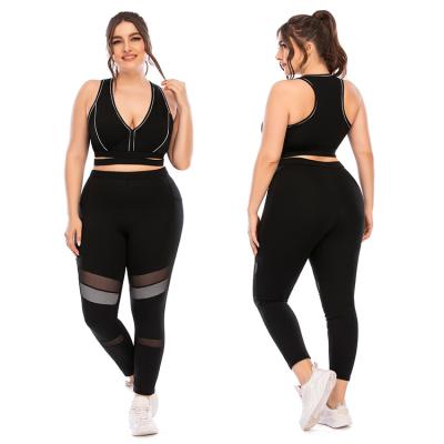 China Factory Wholesale Breathable 2 Piece Set Plus Size Fitness Yoga Indoor Gym Wear Women for sale