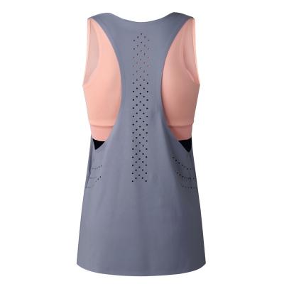 China 2020 Breathable New Design Customize Gym Tank Top Sexy Laser Cut Yoga Sports Women Singlet With Sport Bra for sale