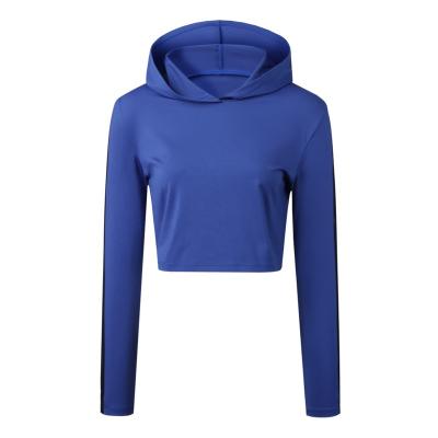 China ODM manufacture yoga crop women gym fitness wear sports breathable quick-drying top thin women's side mesh hoodie for sale