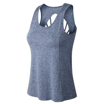 China Wholesale Breathable Yoga Apparel Sports Training Sweat-Wicking Singlet Padded Vest Fitness Tank Top Quick Dry Breathable Women for sale