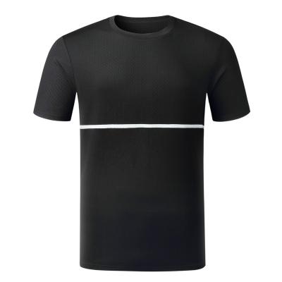 China CD-POLY Round Neck Solid Anti-Wrinkle Curve Gym Tee Bottom Side Split Men's T-shirt for sale