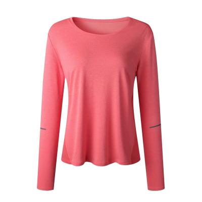 China 2020 Breathable Women Slim Fit Long Sleeve Running Sweat-Wicking Long Sleeve Yoga Sports Fitness Tops Quick Dry Breathable Gym Wear for sale