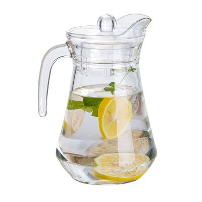 China Amazon Design Green Home Viable Glassware 1300ml 43.96oz Large Size Unique Glass Water Milk Jug With Lid for sale